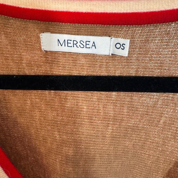 MERSEA Anywhere V-Neck Poncho Caramel Brown Red $109 - Picture 4 of 5